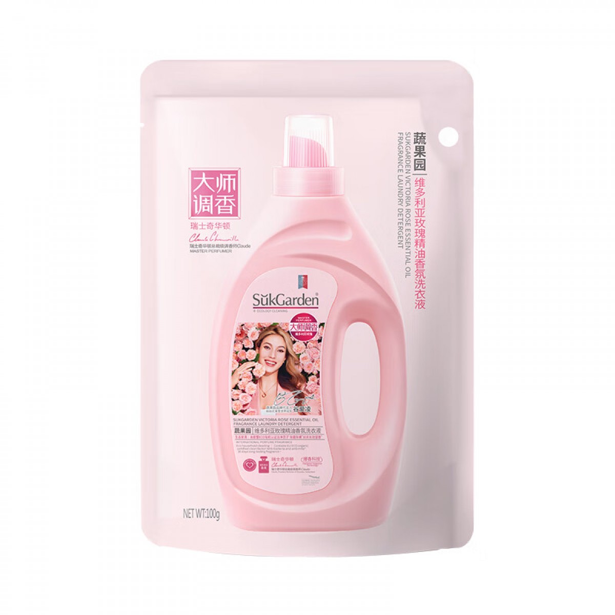 蔬果园 SukGarden 天然玫瑰精油香氛洗衣液（袋装）-100g SGY0445