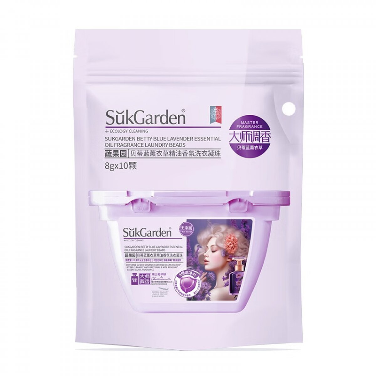 蔬果园 SukGarden 贝蒂蓝薰衣草精油香氛洗衣凝珠-8g*10颗（袋装）SGY0382