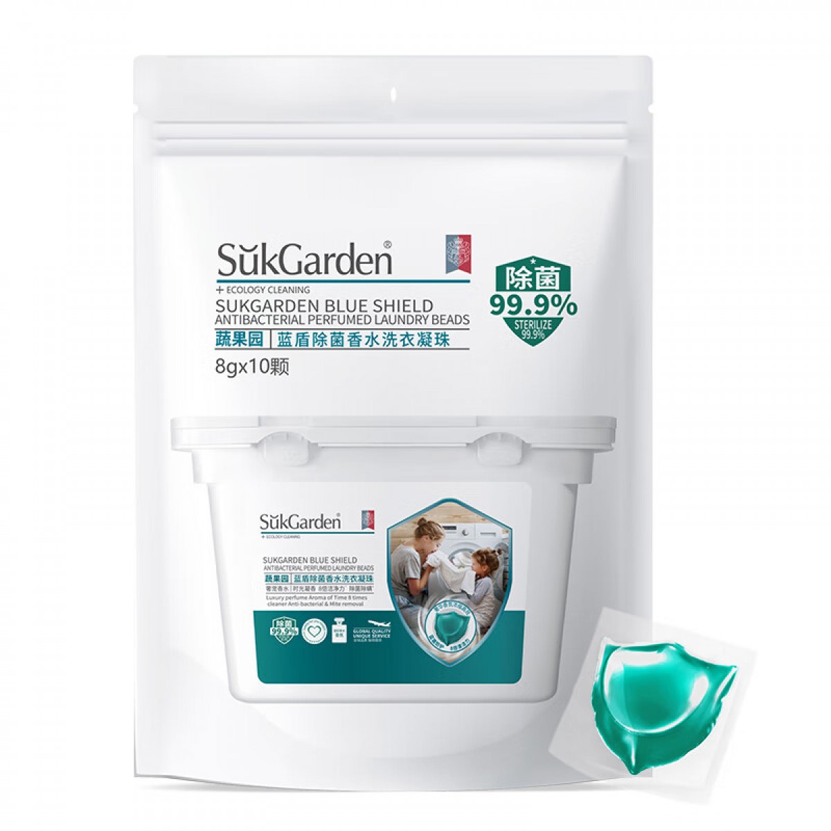 蔬果园 SukGarden 蓝盾除菌香水洗衣凝珠（线下版）-8g*10颗（袋装）SGY0245-1