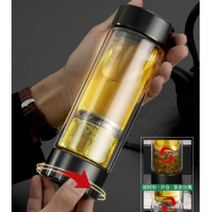富光 茶马仕茶水分离玻璃杯（流通款）TMB111-418单层 418ml