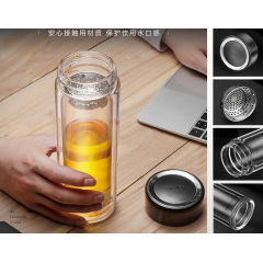 富光 尚茗商务双层玻璃杯（流通款）G1809-sh-330 330ml