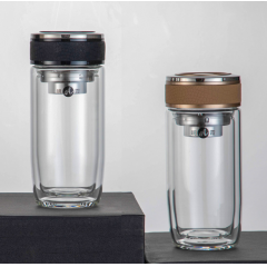 明霞 异形双层玻璃杯 MX3423-ST400 400ml