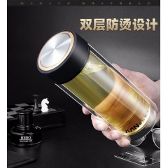 富光 健牌思茗双层玻璃杯（流通款）420ml X1627-sp-420