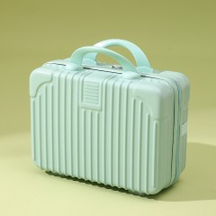 复古化妆箱迷你手提箱子小行李箱伴手礼化妆包密码旅行箱 14寸 可定制