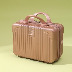 复古化妆箱迷你手提箱子小行李箱伴手礼化妆包密码旅行箱 14寸 可定制