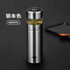 明霞 商务智能温显泡茶师保温杯 480ML MXCS78-480