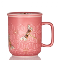 乾唐轩 蜻投意合马克杯 400ml  （配盖）