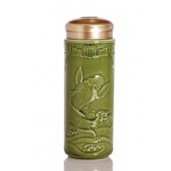 乾唐轩 经典一登龙门随身杯 耀州绿（高温）450ml （双层）