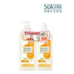 蔬果园 SukGarden 橘彩星光果蔬餐具净1+1特惠装（半透瓶）-800g*2  SGY0341