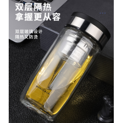 明霞 异形双层玻璃杯 MX3548-ST400 400ml