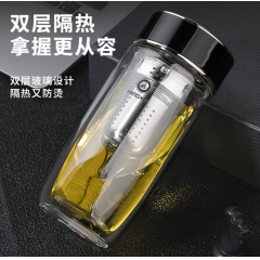 明霞 商务双层玻璃杯 MX3537-ST400 400ml