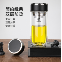 明霞 异形双层玻璃杯 MX3546-ST400 400ml