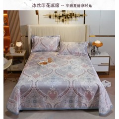 花花公子 冰丝凉席三件套-罗浮魅影  230*250cm  H3LX2402