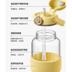 北鼎（Buydeem）玻璃杯吨杯桶大容量吸管 1000ml