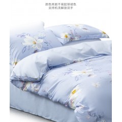 水星家纺 时光浅影全棉抗菌四件套 1.5米床  200cm×230cm 127383