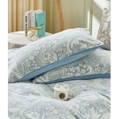 洁丽雅 全消光雕花牛奶绒四件套 200*230cm  星蓝 CP1712