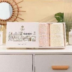 洁丽雅 清柔-2 70*34cm 70g 纯棉面巾*2条 （颜色混发）