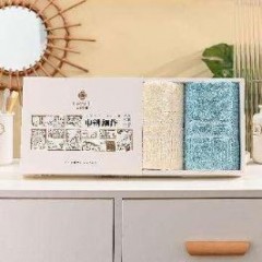 洁丽雅 清柔-2 70*34cm 70g 纯棉面巾*2条 （颜色混发）