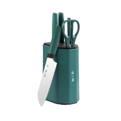 张小泉 摩登系列刀具六件套 D40560100  斩骨刀160mm/切片刀180mm /小厨刀170mm/ 水果刀125mm/剪刀200mm/刀座