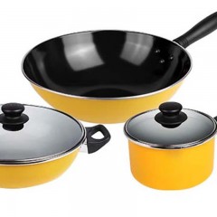 苏泊尔 精铸搪瓷工艺不粘锅温馨之家三件套  30cm炒锅+26cm汤+16cm奶锅 T1360T