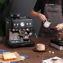大宇（DAEWOO)  研磨一体式小型半自动咖啡机 2200W DY-KF22C(布朗黑)/DY-KF26A(科洛白)