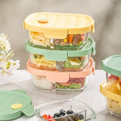 可美瑞特（COMATE）凌波微步耐热保鲜盒六件套 椭圆800ml*3+正方形650ml*1+长方形950ml*2+布包*1  YTLBWBBXH/L6