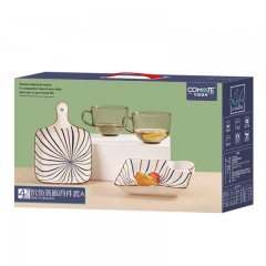 可美瑞特（COMATE）沉鱼落雁四件套A  杯480ml*2+手柄盘*1+饺子盘*1  YTCYLY/L4A