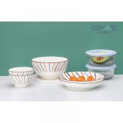 可美瑞特（COMATE）沉鱼落雁十六件套  大碗1400ml*2+碗360ml*6+圆盘*6+保鲜碗550ml*2  YTCYLY/L16