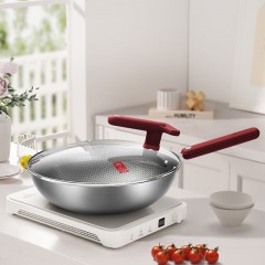 康巴赫（KBH）经典红304蜂窝炒锅 32cm  LPB-C32H