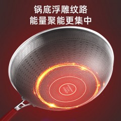 康巴赫（KBH）红点感温316L双全面屏蜂窝炒锅 32cm  LPB-C32W