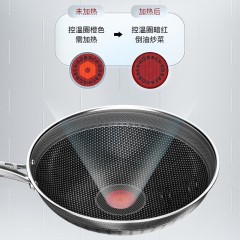 康巴赫（KBH）红点感温316L双全面屏蜂窝炒锅 32cm  LPB-C32W