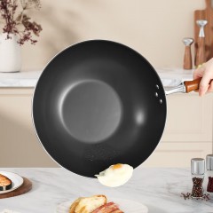 康巴赫（KBH）有钛无涂层珐琅不粘炒锅 32cm  LPB-C32FL