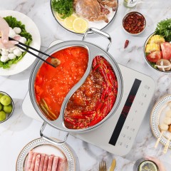康巴赫（KBH）无焊接一体成型鸳鸯火锅  28cm KGT-H28D