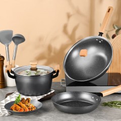 康巴赫（KBH）乐享麦饭石三件套 32cm+26cm+22cm LPB-T03L