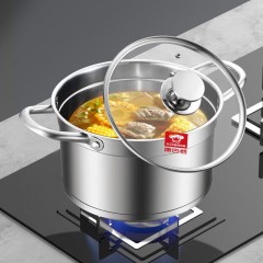 康巴赫（KBH）304不锈钢旗舰款两件套 炒锅32cm+汤蒸锅22cm LPB-QT02