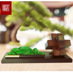 圣匠鲁班  千里江山·鲁班锁套装  10*10*10cm（鲁班锁）  Φ1.1*15.6cm（规矩方圆•掐丝笔）  28*10*6cm（底座）