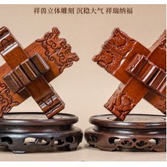 圣匠鲁班  龙纹雕刻/貔貅雕刻  六棒鲁班锁  17*17*22cm