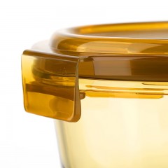 乐扣乐扣  琥珀色耐热玻璃保鲜盒 小圆 400ml*1  中圆 650ml*1   LCB215FU