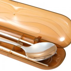 乐扣乐扣 莱茵灵动琥珀色方形保鲜盒四件套 二分格 1000ml 中长 680ml LCB222FU