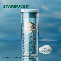 星巴克 微蓝韵律款双层咖啡杯 400mL 11168504