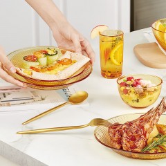 康宁 Snapware晶尊系列餐具15件组  饭碗336ml  面碗800ml  深盘453ml  浅盘665ml   SNAMD-GJTZ15/KZYL（黄盒）