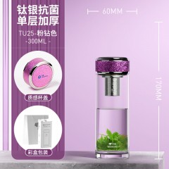 万象 钛银抗菌单层玻璃杯 300ml TU25