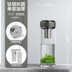 万象 钛银抗菌单层玻璃杯 400ml TU26