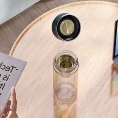 万象 钛银抗菌双层玻璃杯  210ml TV25L