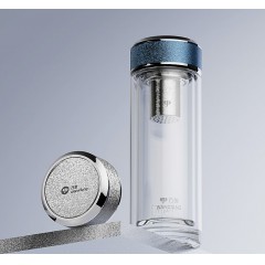 万象 钛银抗菌双层玻璃杯  210ml TV25L