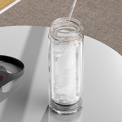 万象 钛银抗菌双层玻璃杯  360ml TV27L