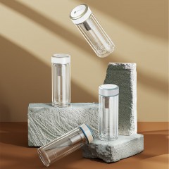 万象 钛银抗菌双层玻璃杯  290ml  TV46L