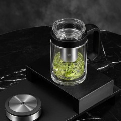 万象 双层玻璃办公杯 360ml V214L