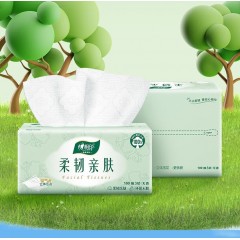 心相印  云感柔韧亲肤三层100抽18包塑装抽纸（6包*3提）DT100（箱装）