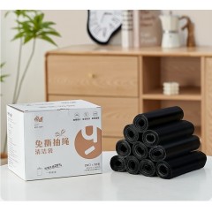 悦适 抽绳式黑色垃圾袋小箱装20只  QHCJB240（箱装）